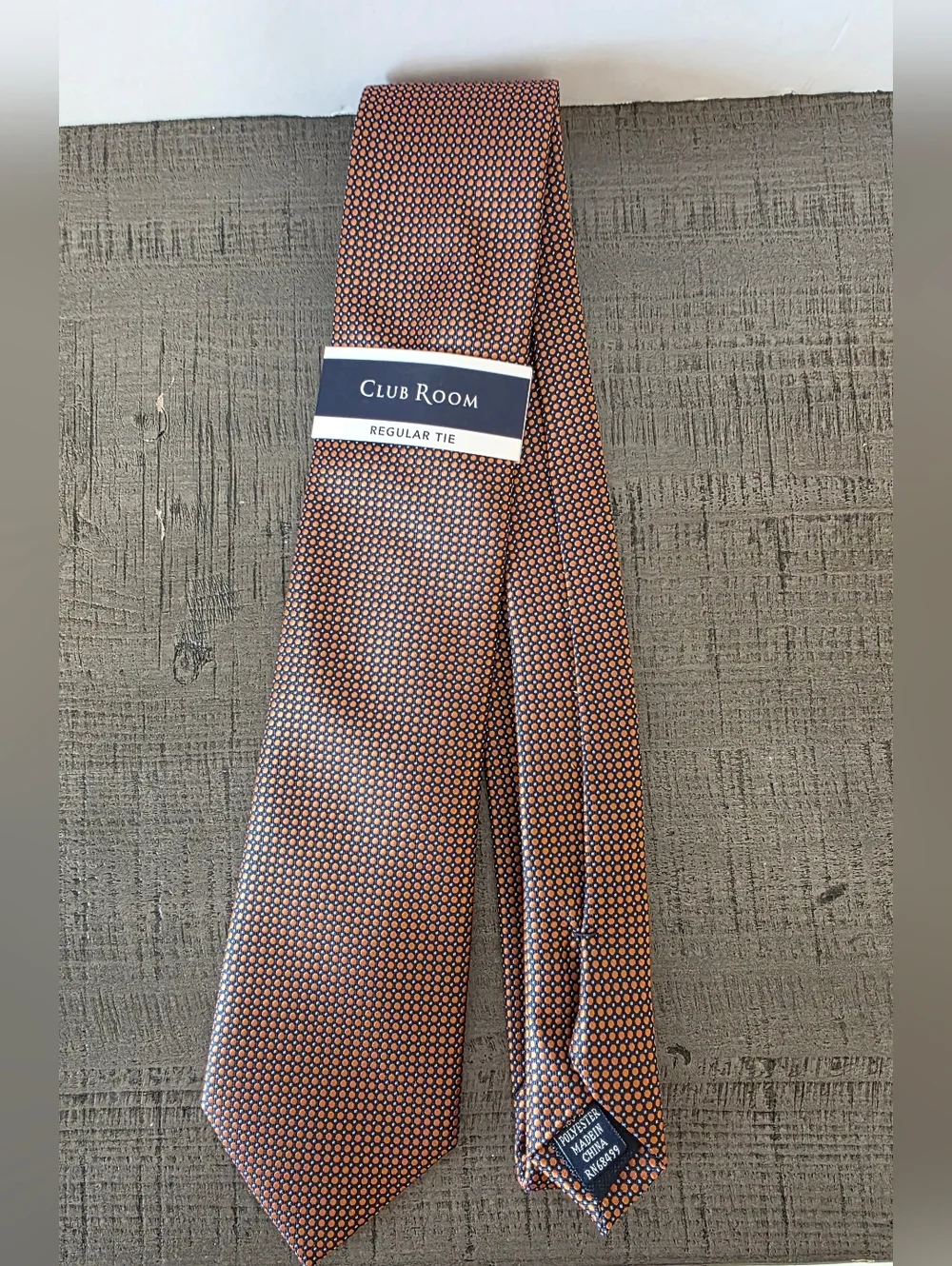 Club Room Men's Patterned Orange Necktie